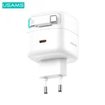 Chargeur Secteur Type-C 35W (avec Câble Rétractable Type-C) Blanc